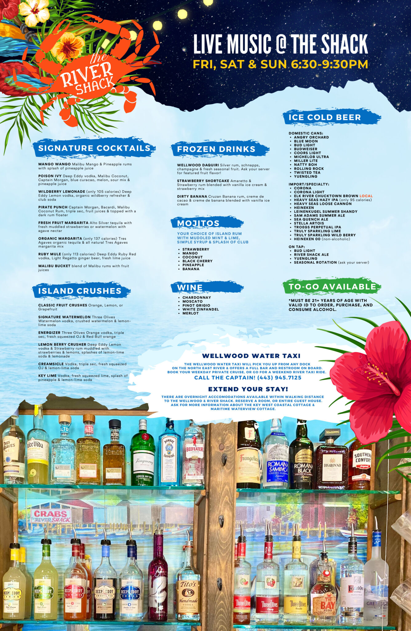 Wellwood’s River Shack Menu Best Steamed Crabs in Maryland