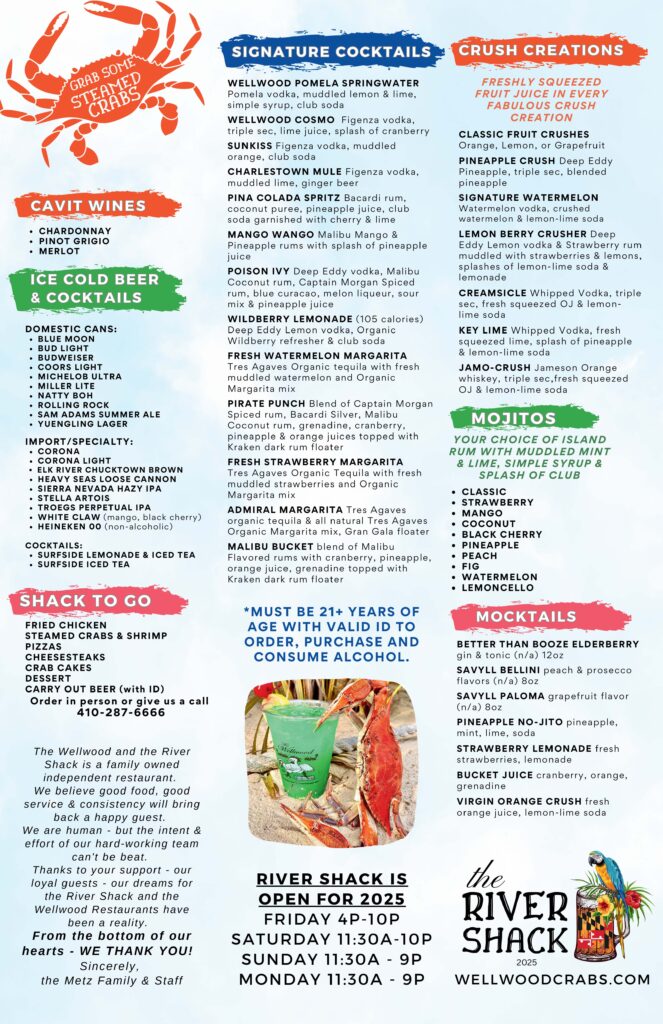 RIVER SHACK MENU 5-2025