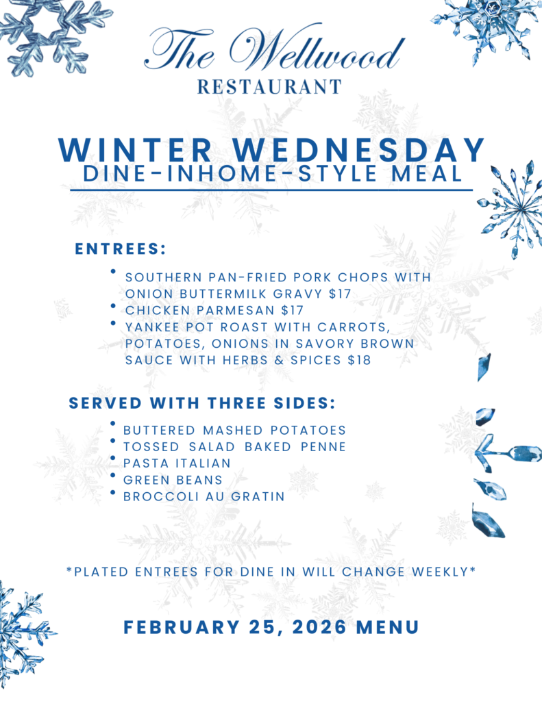 Winter Wednesday Meals Jan 25 dine in