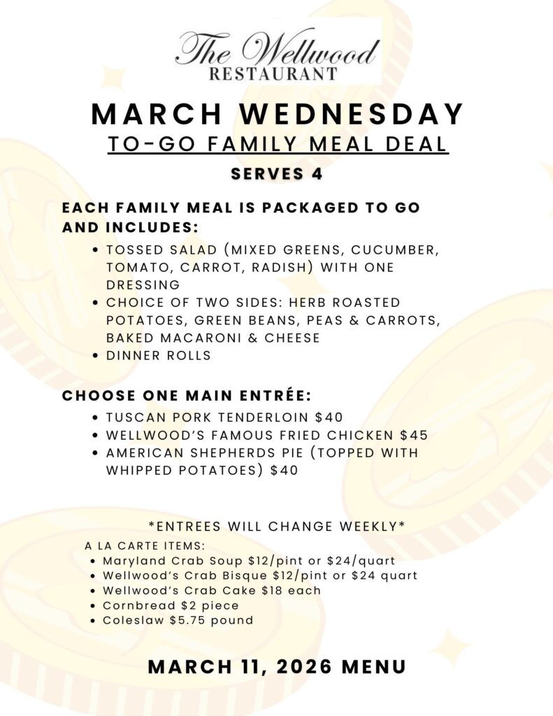 Wednesday Meals to go 3.11.26