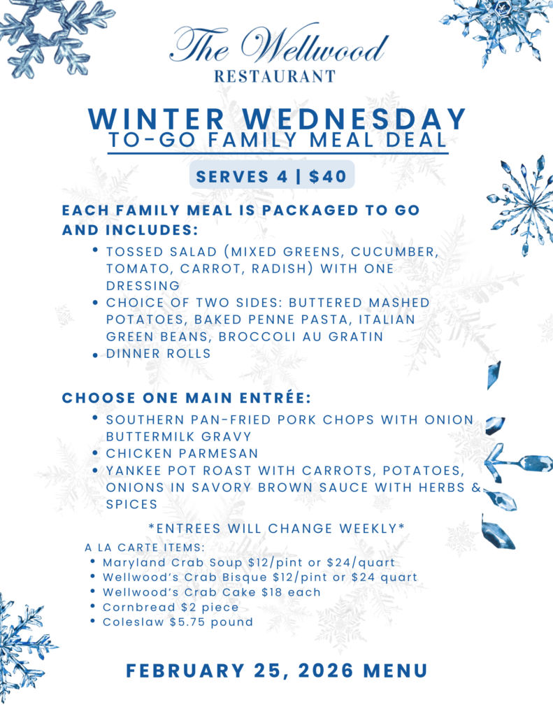 Winter Wednesday Meals Jan 25 to go