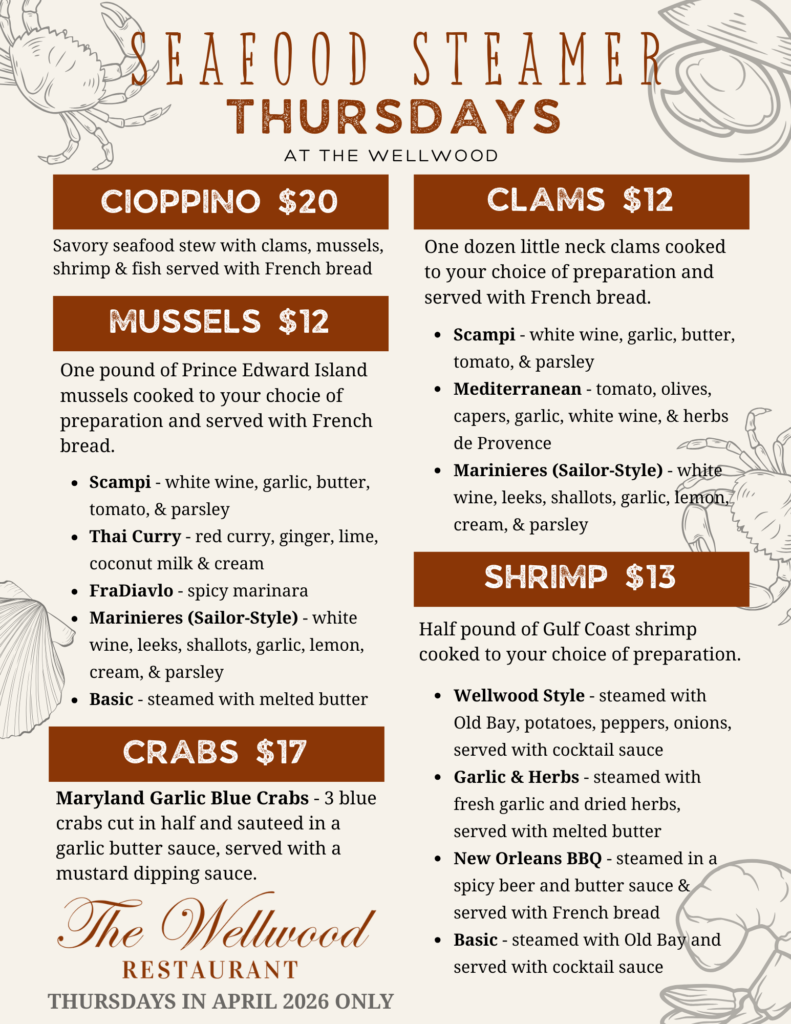 Seafood Steamer Thursday Menu (1)