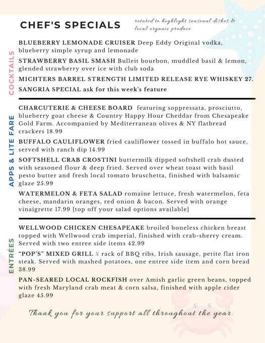 Chef's Weekly Specials