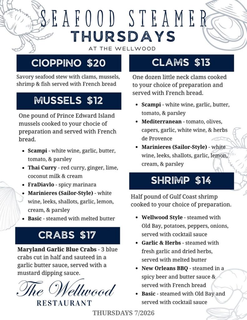 Seafood Steamer Thursday